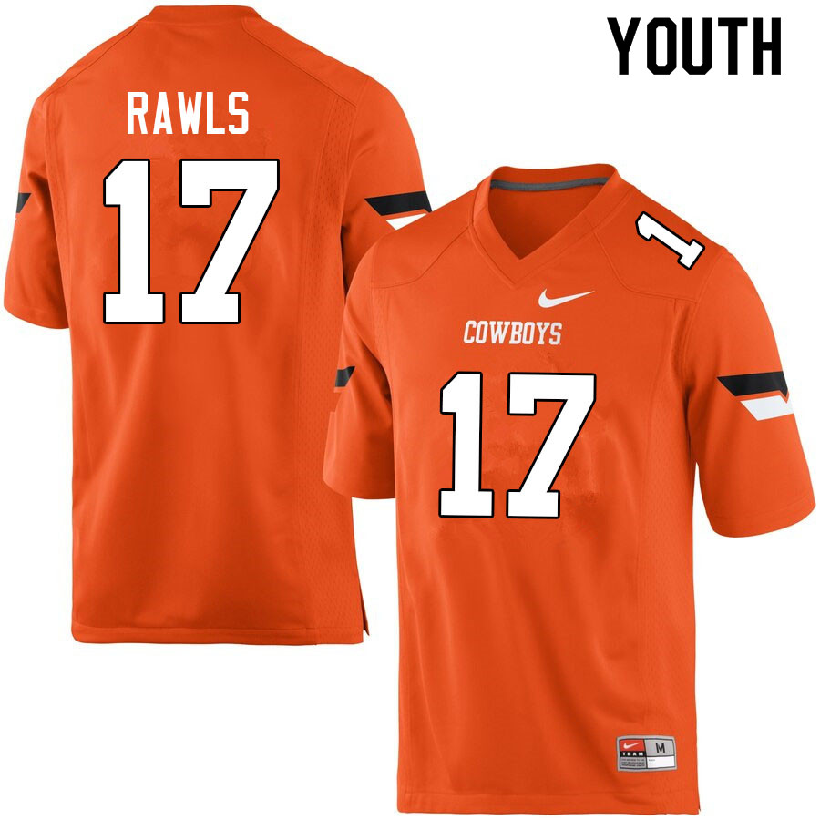 Youth #17 Lyrik Rawls Oklahoma State Cowboys College Football Jerseys Sale-Orange